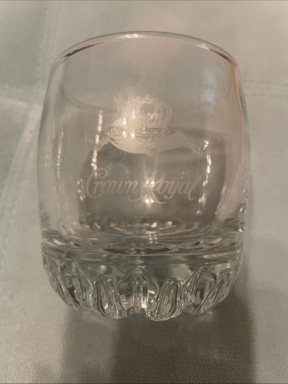 Crown Royal Branded Clear Glass Tumbler - Sculpted Base
